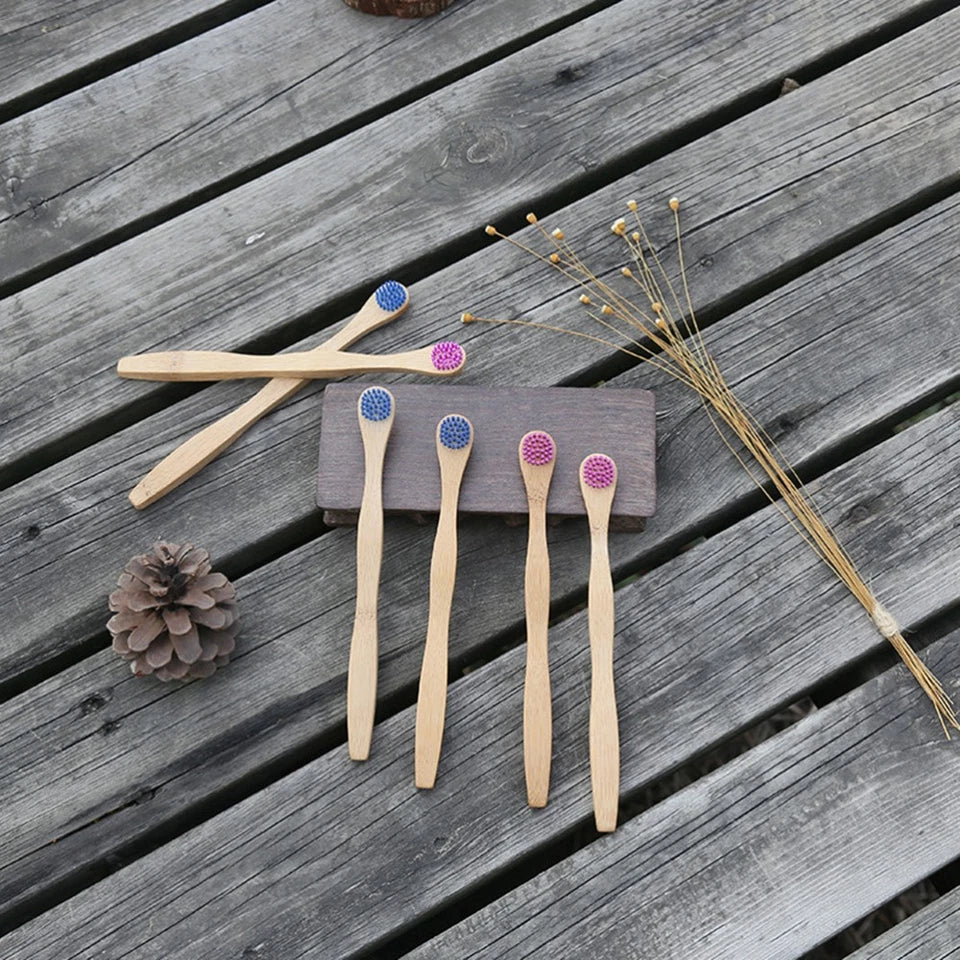 4 Pcs for Cleaning The Tongue Gum Interdental Brushes Bamboo Toothbrushes