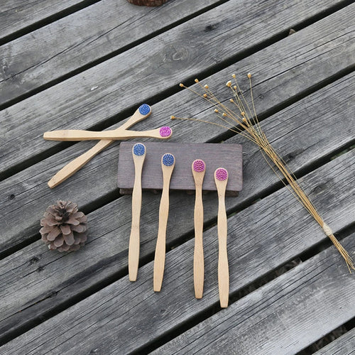4 Pcs for Cleaning The Tongue Gum Interdental Brushes Bamboo Toothbrushes